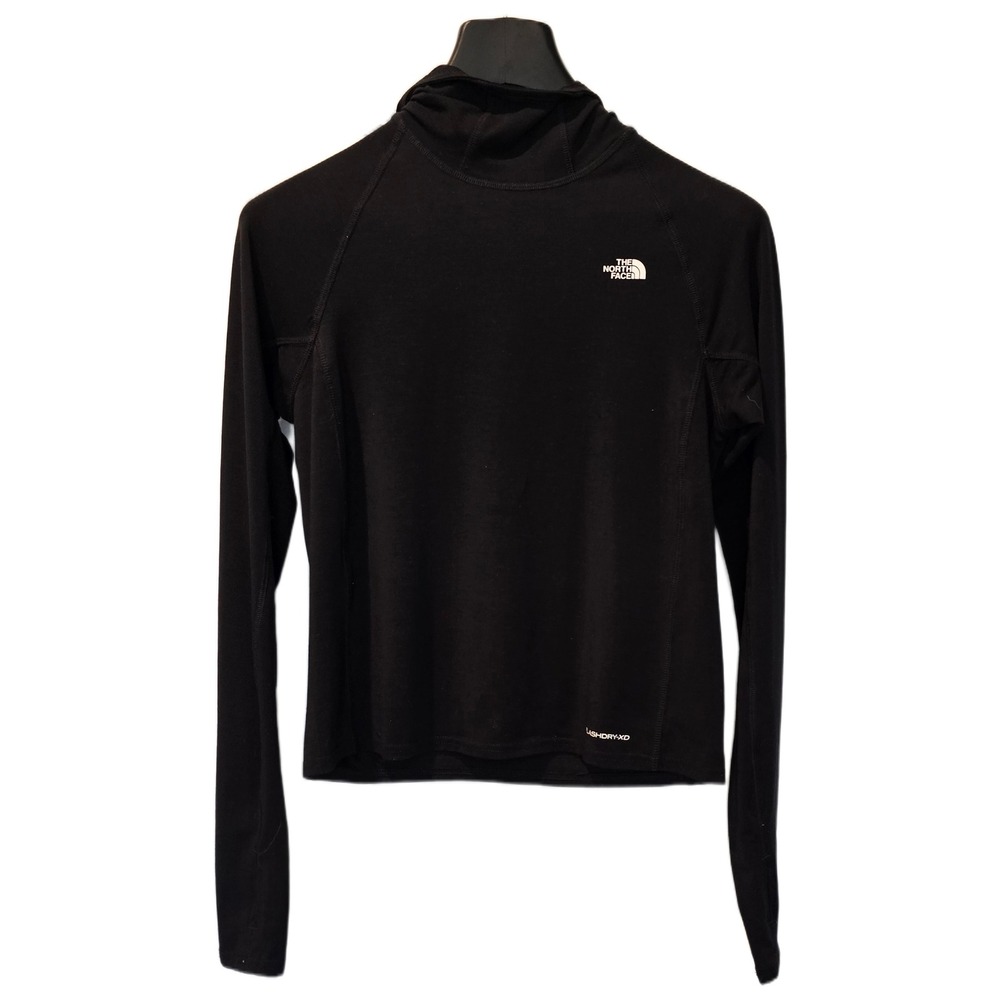 The North Face Womens FlashDry-XD Long Sleeve Hoodie Black Small Thumbholes